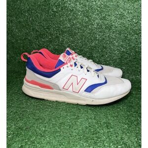 New Balance Mens 997H White Pink Blue Running Shoes Athletic Sneakers Size 11.5